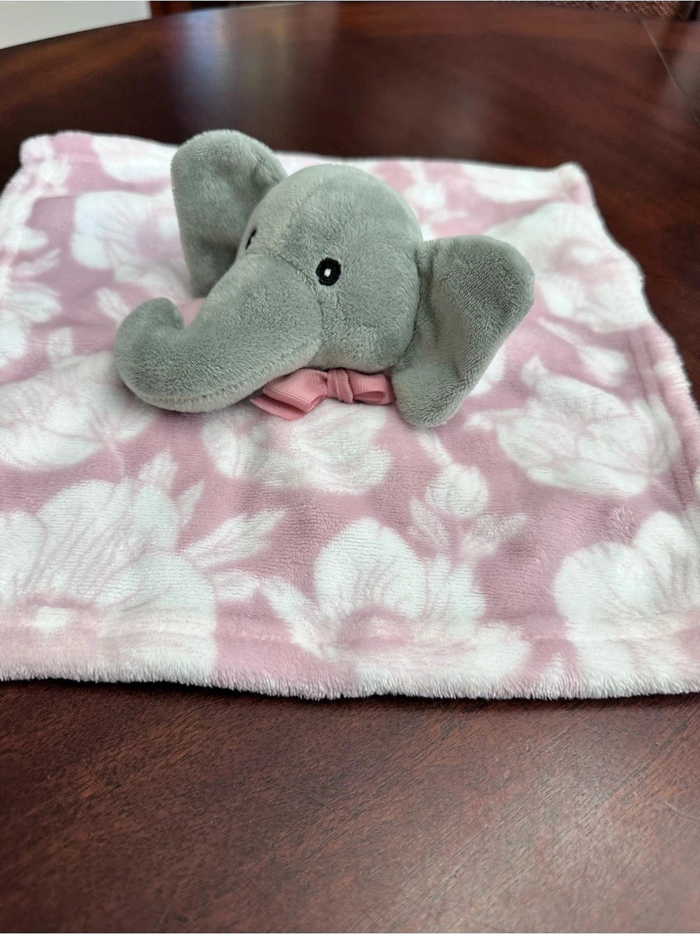 Lila & Jack Baby Elephant Floral Bow Lovey Security Blanket Baby Toy